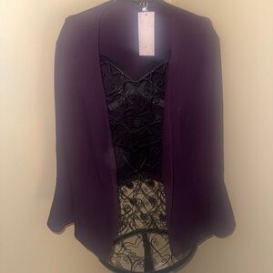 Purple Open Front Cardigan